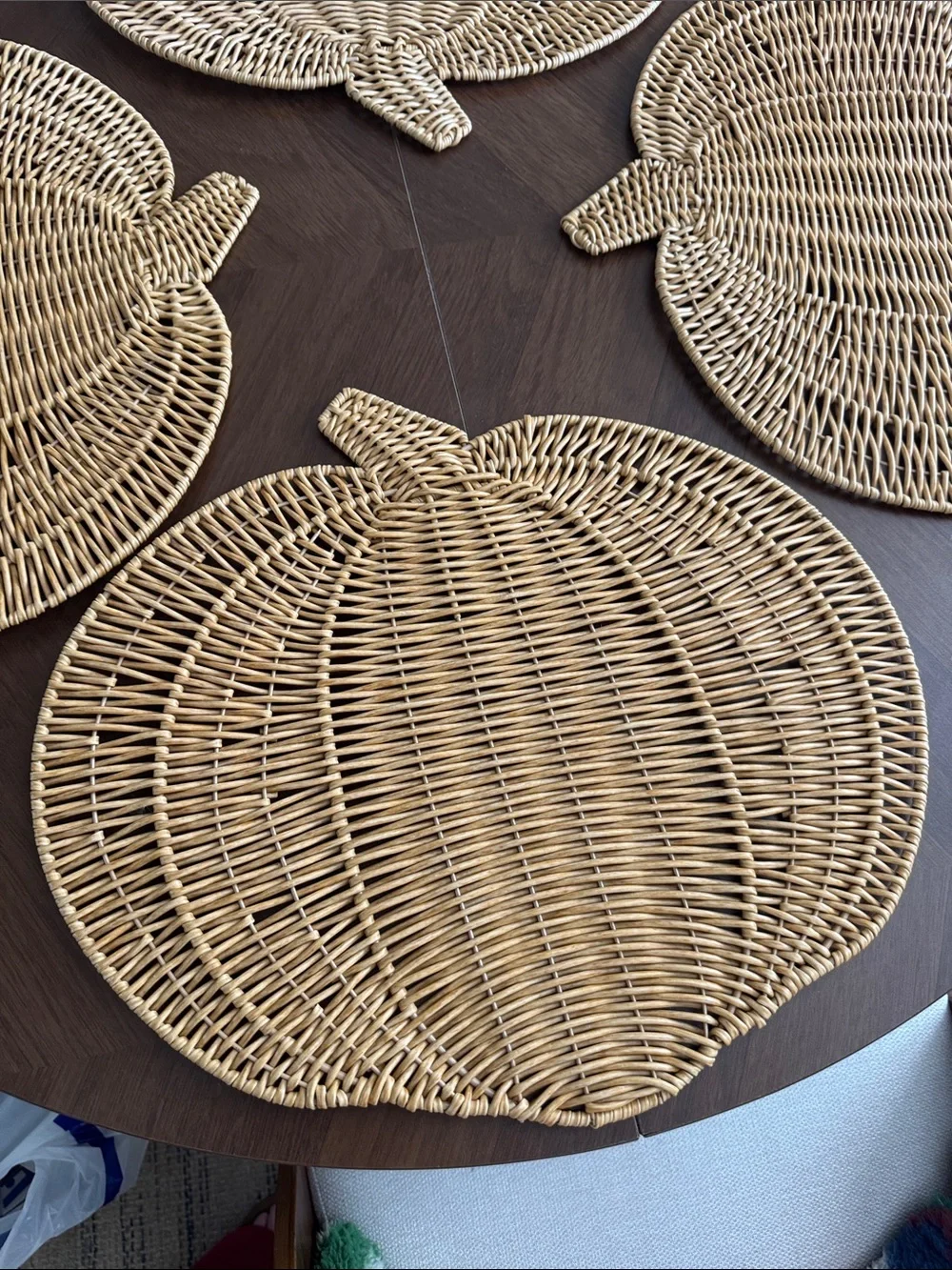 Natural Woven Rattan Placemat Set - 4 Pack